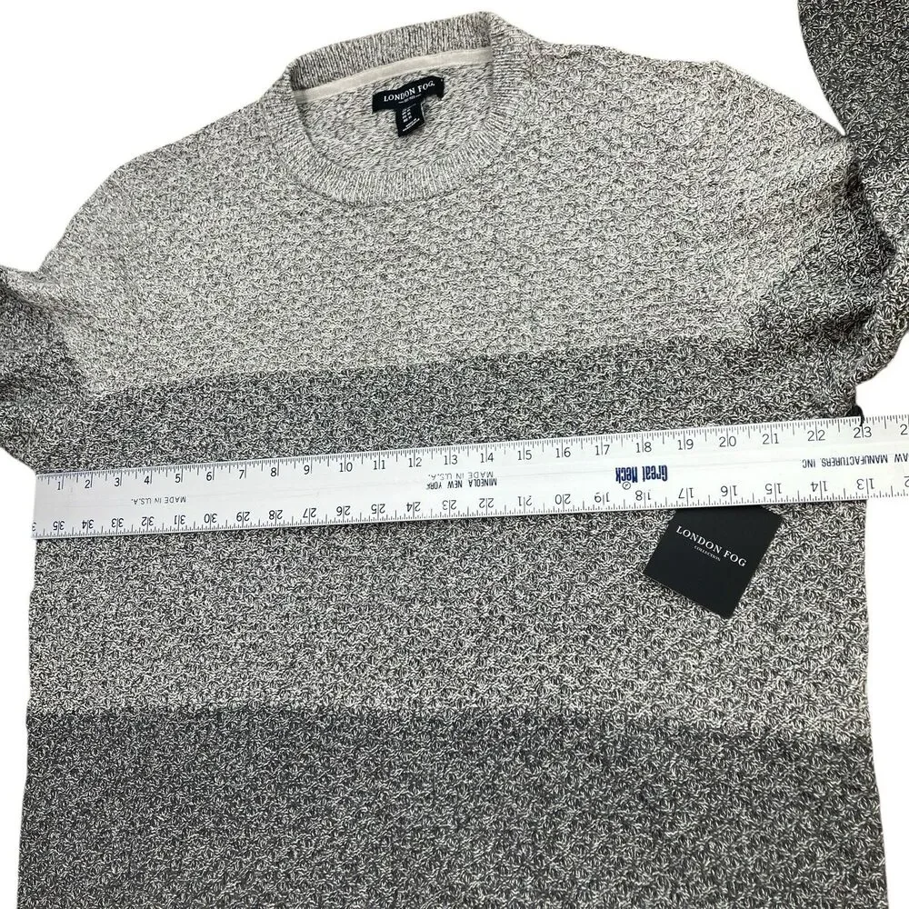 London Fog Gray‎ Ombre Sweater Mens XL Clean Minimalist Cozy Spring Knit